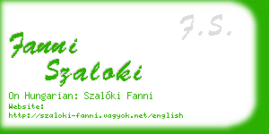 fanni szaloki business card